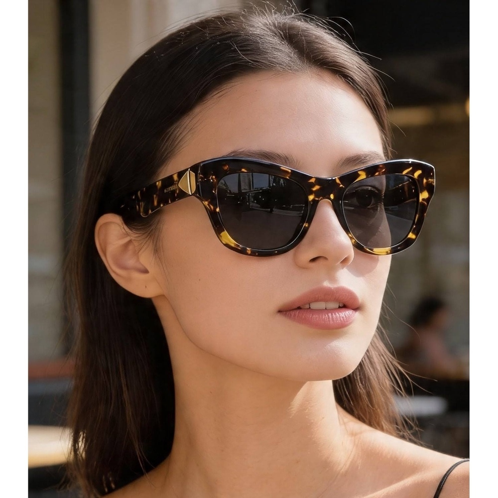 NWT Burberry BE4442U Yellow Havana Cat Eye mm Sunglasses